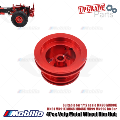 Upgrade Part 4Pcs Velg Metal Wheel Rim Hub Suitable for 1/12 scale MN90 Series MN90K MN91 MN91K MN45 MN45K MN98 MN99 MN99S RC Car
