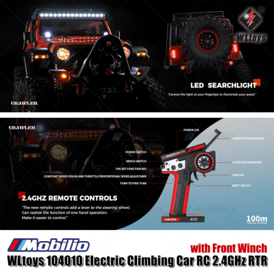 WLtoys 104010 Electric Climbing Car RC 2.4GHz 1/10 Scale 4WD RTR Crawler Adventure Remote Control