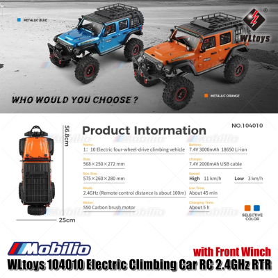 WLtoys 104010 Electric Climbing Car RC 2.4GHz 1/10 Scale 4WD RTR Crawler Adventure Remote Control
