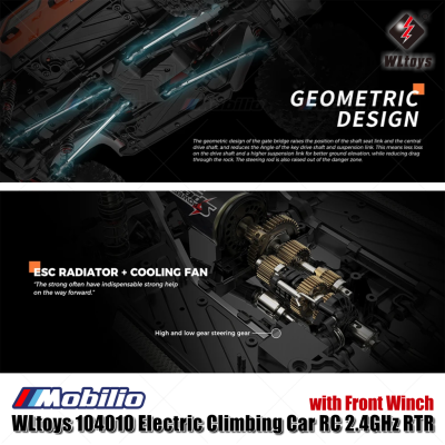 WLtoys 104010 Electric Climbing Car RC 2.4GHz 1/10 Scale 4WD RTR Crawler Adventure Remote Control