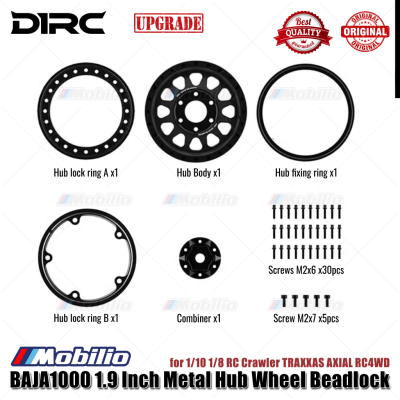 D1RC BAJA1000 1.9 Inch Metal Hub Wheel Beadlock untuk 1/10 RC Crawler