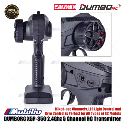 Dumborc X5 2.4Ghz 5 Channel RC Transmitter with Receiver P6F Waterproof Version Available for RC Car Boat Tank All Types of RC Models