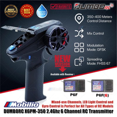Dumborc X6PM-350 2.4GHz 6CH Radio Transmitter RC with P6F P6FG Receiver for RC Vehicle Car Boat Tank Model Parts Portable Remote Controller