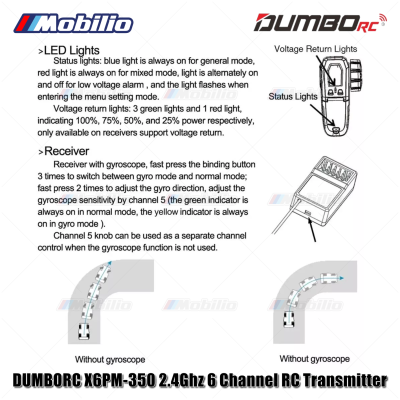 Dumborc X6PM-350 2.4GHz 6CH Radio Transmitter RC with P6F P6FG Receiver for RC Vehicle Car Boat Tank Model Parts Portable Remote Controller