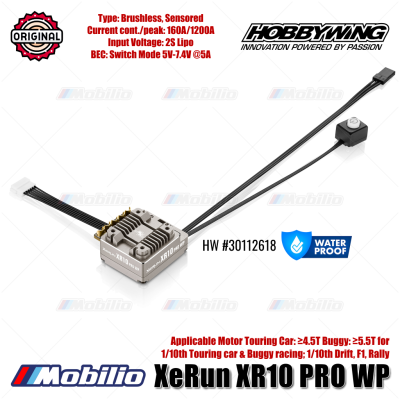 Hobbywing XeRun XR10 PRO WP Waterproof #30112618 for RC 1/10th Touring Car & Buggy Racing Drift F1 Rally