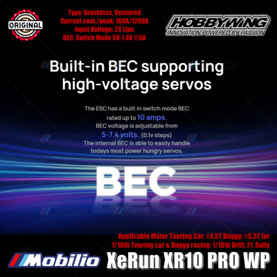 Hobbywing XeRun XR10 PRO WP Waterproof #30112618 for RC 1/10th Touring Car & Buggy Racing Drift F1 Rally