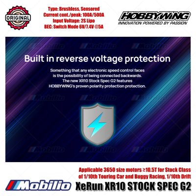 Hobbywing XeRun XR10 STOCK SPEC G2 #30112402 for RC Stock Class of 1/10th Touring Car and Buggy Racing Drift