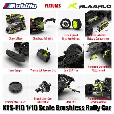 Rlaarlo XTS-F10 1/10 Scale Brushless Rally Car RTR Carbon Fiber KIT Version Remote Control