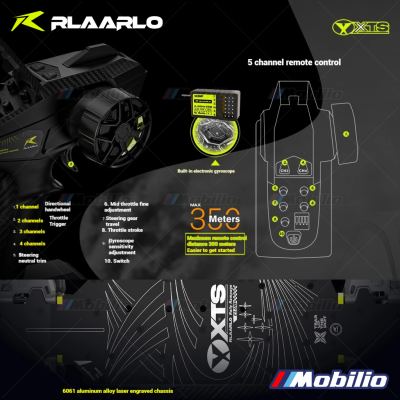 Rlaarlo XTS-F10 1/10 Scale Brushless Rally Car RTR Carbon Fiber KIT Version Remote Control