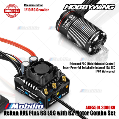 Hobbywing XeRun AXE Plus R3 ESC with AXE540L 2800KV / AXE550L 3300KV R2 Motor FOC Waterproof Combo Set