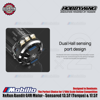 Hobbywing XeRun Bandit G4R Motor Sensored 13.5T (Torque) #30401860 & 17.5T #30401862 for RC 1/10 Scale Outlaw Competition