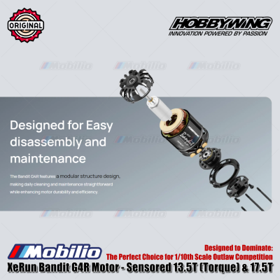 Hobbywing XeRun Bandit G4R Motor Sensored 13.5T (Torque) #30401860 & 17.5T #30401862 for RC 1/10 Scale Outlaw Competition