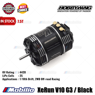 Hobbywing XeRun V10 G3 Black Modified & Stock Motor Brushless Sensored for 1/10th 4WD 2WD Off-road Racing Drift
