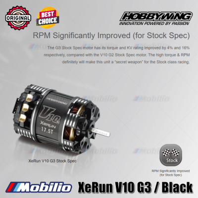 Hobbywing XeRun V10 G3 Black Modified & Stock Motor Brushless Sensored for 1/10th 4WD 2WD Off-road Racing Drift