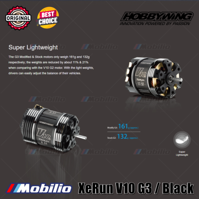 Hobbywing XeRun V10 G3 Black Modified & Stock Motor Brushless Sensored for 1/10th 4WD 2WD Off-road Racing Drift