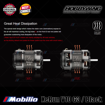 Hobbywing XeRun V10 G3 Black Modified & Stock Motor Brushless Sensored for 1/10th 4WD 2WD Off-road Racing Drift