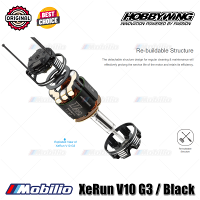 Hobbywing XeRun V10 G3 Black Modified & Stock Motor Brushless Sensored for 1/10th 4WD 2WD Off-road Racing Drift