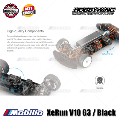 Hobbywing XeRun V10 G3 Black Modified & Stock Motor Brushless Sensored for 1/10th 4WD 2WD Off-road Racing Drift
