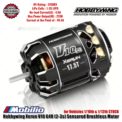 Hobbywing Xerun V10 G4R (2-3S) Sensored Brushless Motor #30401748 17,5T 3150KV