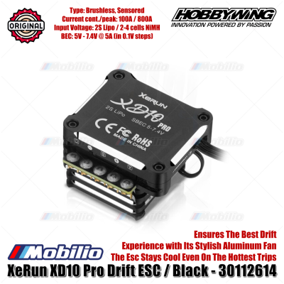 Hobbywing XeRun XD10 Pro Drift ESC Brushless Sensored Black HV 100A #30112614