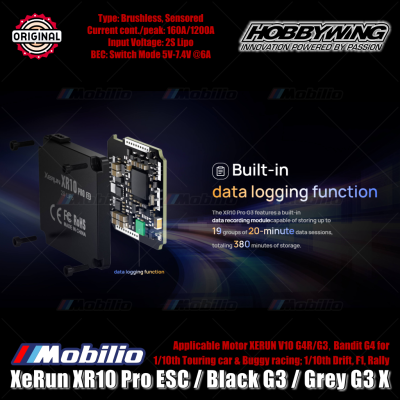 Hobbywing XeRun XR10 Pro G3 Black #30112619 Grey G3X #30112620 for RC 1/10th Touring Car & Buggy Racing 1/10th Drift F1 Rally
