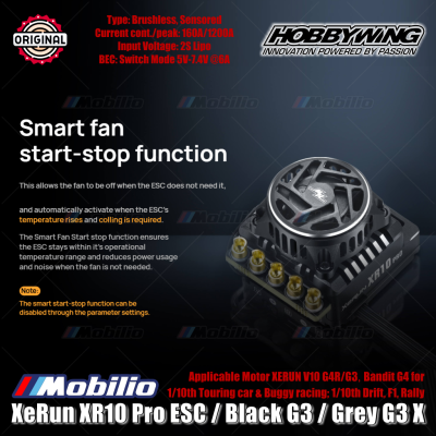 Hobbywing XeRun XR10 Pro G3 Black #30112619 Grey G3X #30112620 for RC 1/10th Touring Car & Buggy Racing 1/10th Drift F1 Rally