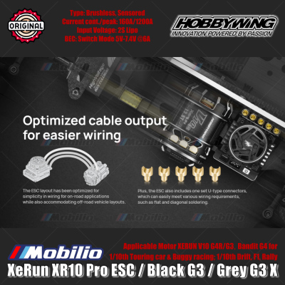 Hobbywing XeRun XR10 Pro G3 Black #30112619 Grey G3X #30112620 for RC 1/10th Touring Car & Buggy Racing 1/10th Drift F1 Rally