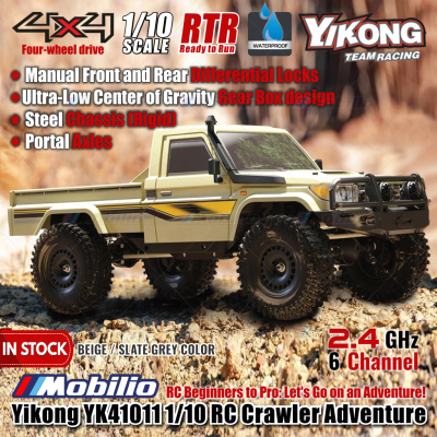 Yikong YK41011 1/10 RC Crawler Adventure 2.4GHz RTR Manual Differential Locks & Steel Chassis Ready to Run