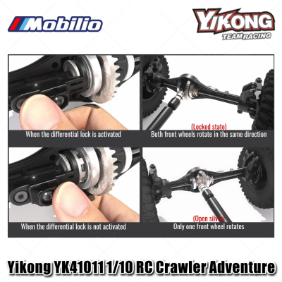 Yikong YK41011 1/10 RC Crawler Adventure 2.4GHz RTR Manual Differential Locks & Steel Chassis Ready to Run