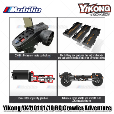 Yikong YK41011 1/10 RC Crawler Adventure 2.4GHz RTR Manual Differential Locks & Steel Chassis Ready to Run