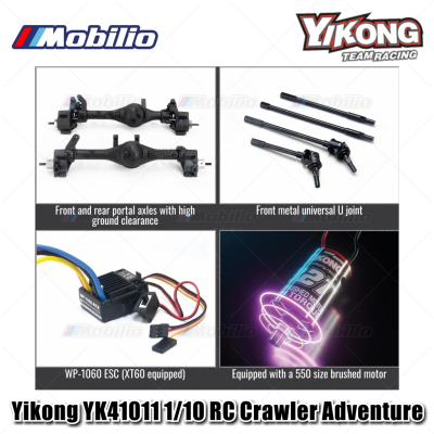 Yikong YK41011 1/10 RC Crawler Adventure 2.4GHz RTR Manual Differential Locks & Steel Chassis Ready to Run