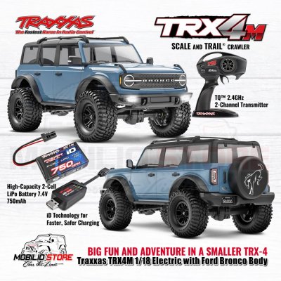 Traxxas 97074-1 TRX-4M 1/18 Electric Mini Crawler with Ford Bronco Body Clipless