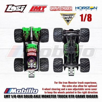 Losi LMT 1/8 4WD Solid Axle Monster Jam Truck Grave Digger