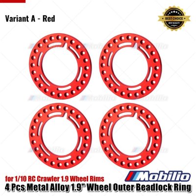 4 Pcs Metal Alloy 1.9" Wheel Outer Beadlock Ring for 1/10 RC Crawler