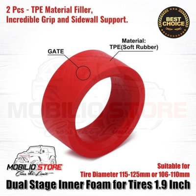 Dual Stage Inner Foam for Tires 1.9 Inch for Tire Diameter 106-125mm