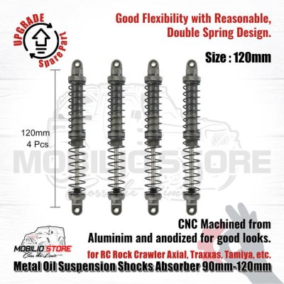 Metal Oil Suspension Shocks Absorber 90mm-120mm for RC Rock Crawler
