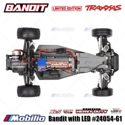 Traxxas Bandit with LED Battery and USB Charger #24054-61 RC Buggy Off-Road RTR Limited Editon Vintage Remote Control Car