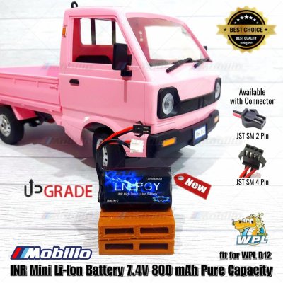 Mini Battery INR 2S 7.4 Volt 800 mAh Pure Li-Ion Baterai WPL Upgrade