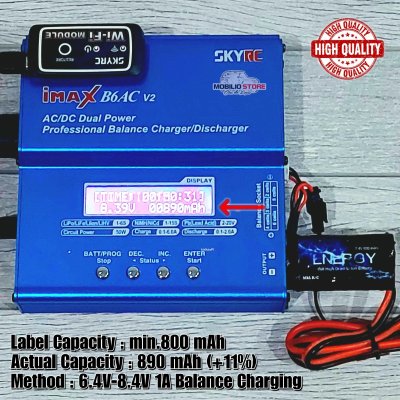 Mini Battery INR 2S 7.4 Volt 800 mAh Pure Li-Ion Baterai WPL Upgrade