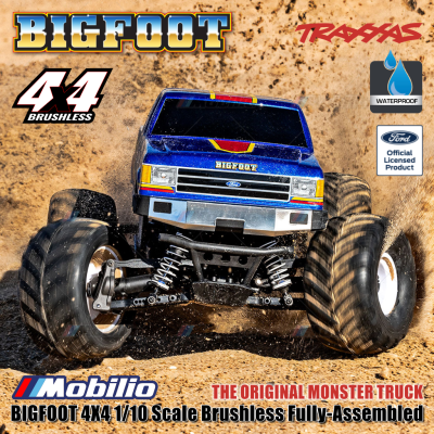 Traxxas BIGFOOT 4X4 1/10 Scale Brushless Fully-Assembled The Original Monster Truck Ford Firestone