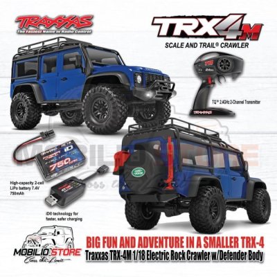 Traxxas 97054-1 TRX-4M 1/18 Electric Mini Crawler w/Land Rover Defender Body Clipless
