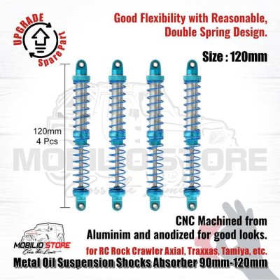 Metal Oil Suspension Shocks Absorber 90mm-120mm for RC Rock Crawler