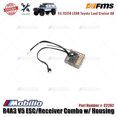 FMS Part #C2262 R4A3 V5 ESC Receiver Combo with Housing