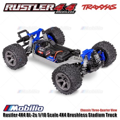 Traxxas Rustler BL-2s 1/10 Scale 4X4 Brushless Stadium Truck Fully-Assembled Waterproof Electronics RTR with TQ 2.4 GHz Radio System