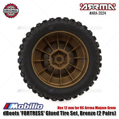 Arrma Part #ARA-2024 dBoots FORTRESS Glued Tire Set Bronze (2 Pairs) Hex 12 mm for RC Arrma Mojave Grom