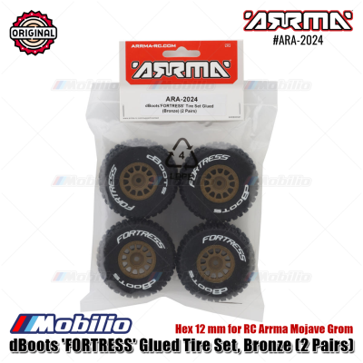 Arrma Part #ARA-2024 dBoots FORTRESS Glued Tire Set Bronze (2 Pairs) Hex 12 mm for RC Arrma Mojave Grom