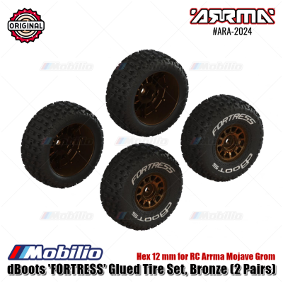Arrma Part #ARA-2024 dBoots FORTRESS Glued Tire Set Bronze (2 Pairs) Hex 12 mm for RC Arrma Mojave Grom