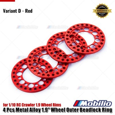 4 Pcs Metal Alloy 1.9" Wheel Outer Beadlock Ring for 1/10 RC Crawler