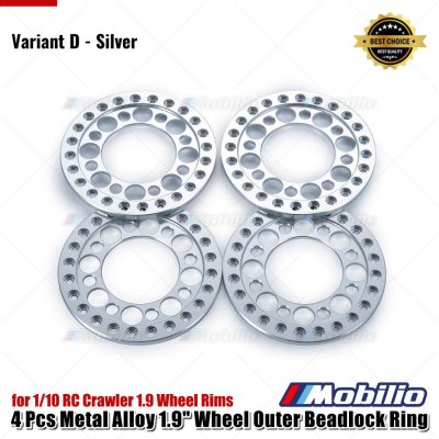 4 Pcs Metal Alloy 1.9" Wheel Outer Beadlock Ring for 1/10 RC Crawler