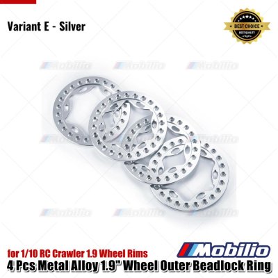 4 Pcs Metal Alloy 1.9" Wheel Outer Beadlock Ring for 1/10 RC Crawler